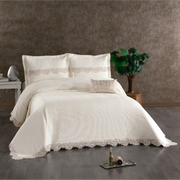 Aura 4 Stück 100% Chenille Tagesdecken-Set Cover Set