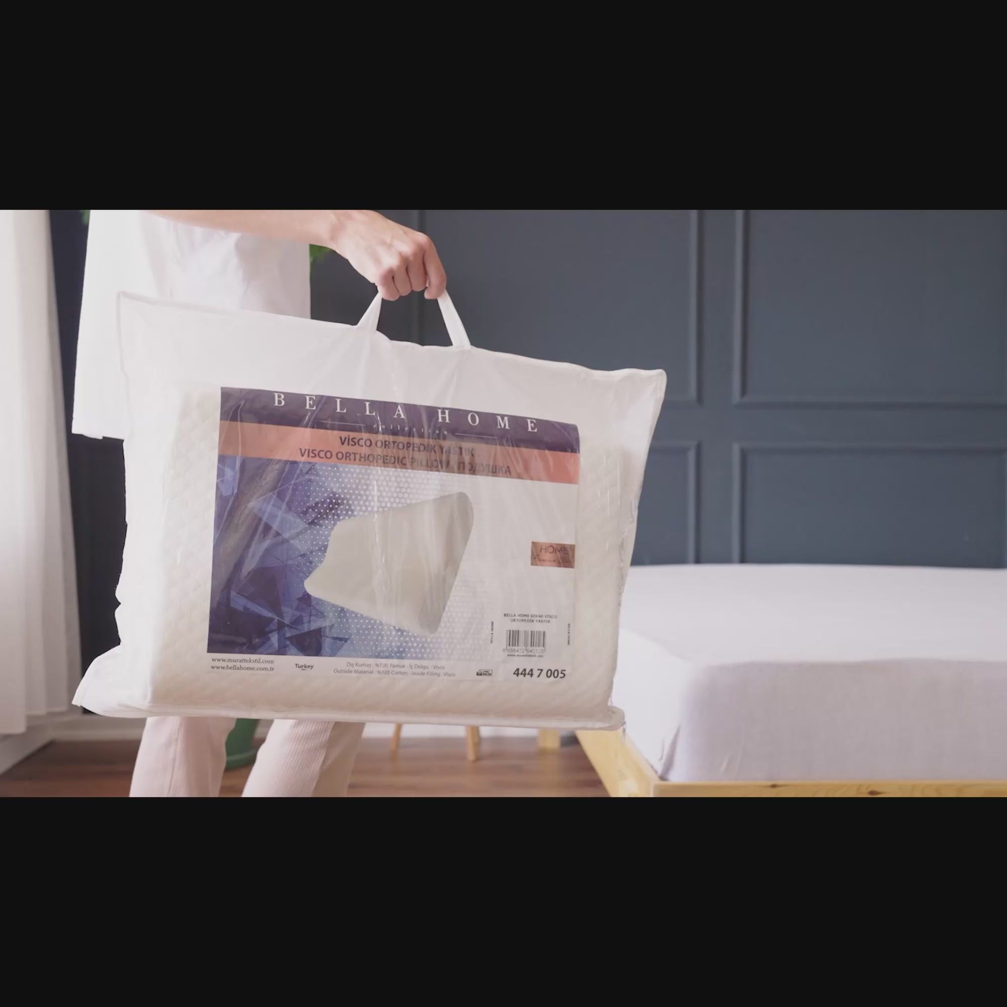 Video laden: Ergonomisches Nackenstützkissen Memory Foam 60x40 cm - Druckentlastend