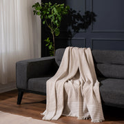 Multifunktionale Sofadecke Beige aus recycelter Baumwolle - 170x210 cm