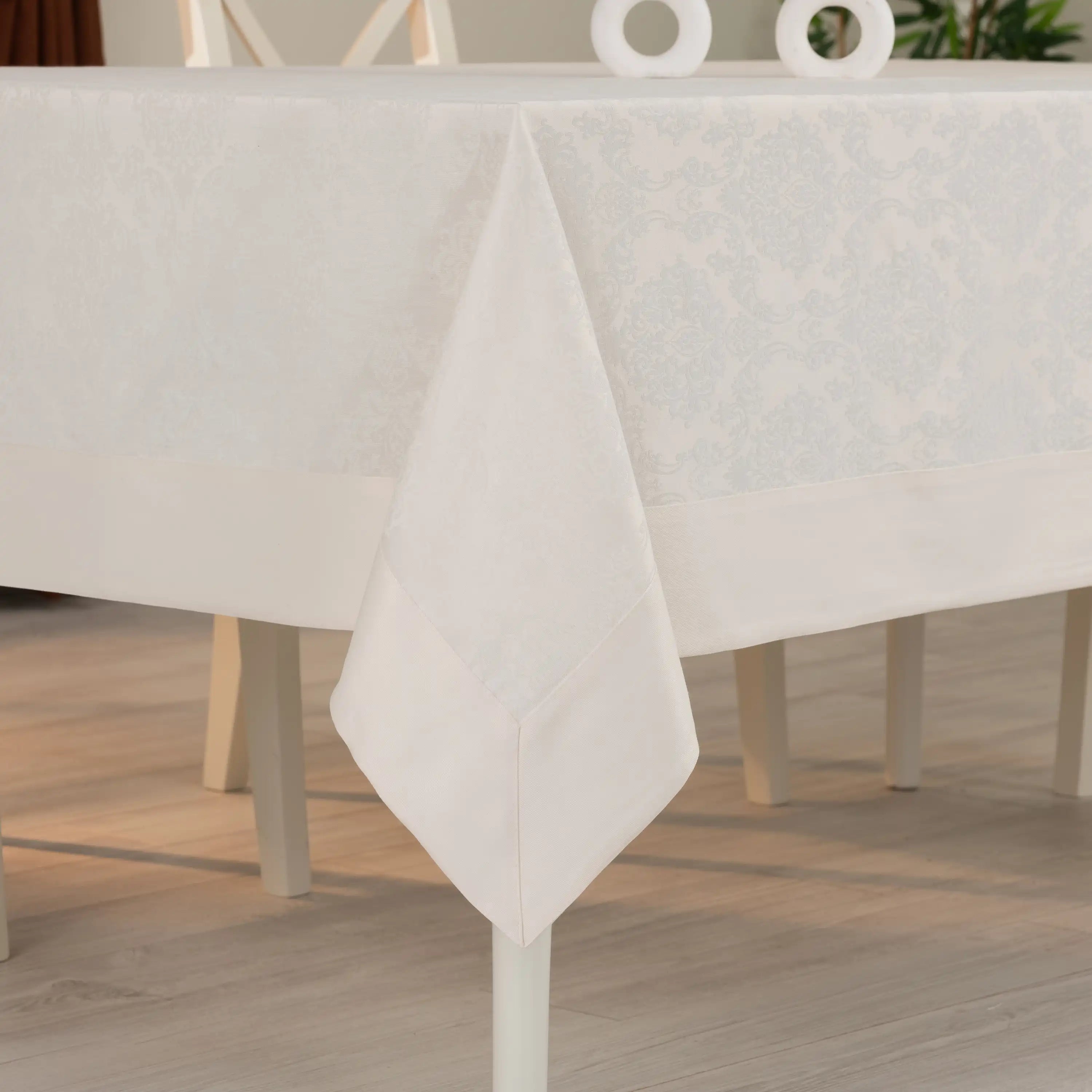 Neocotton Jacquard Tischdecke Creme - 160x220 cm