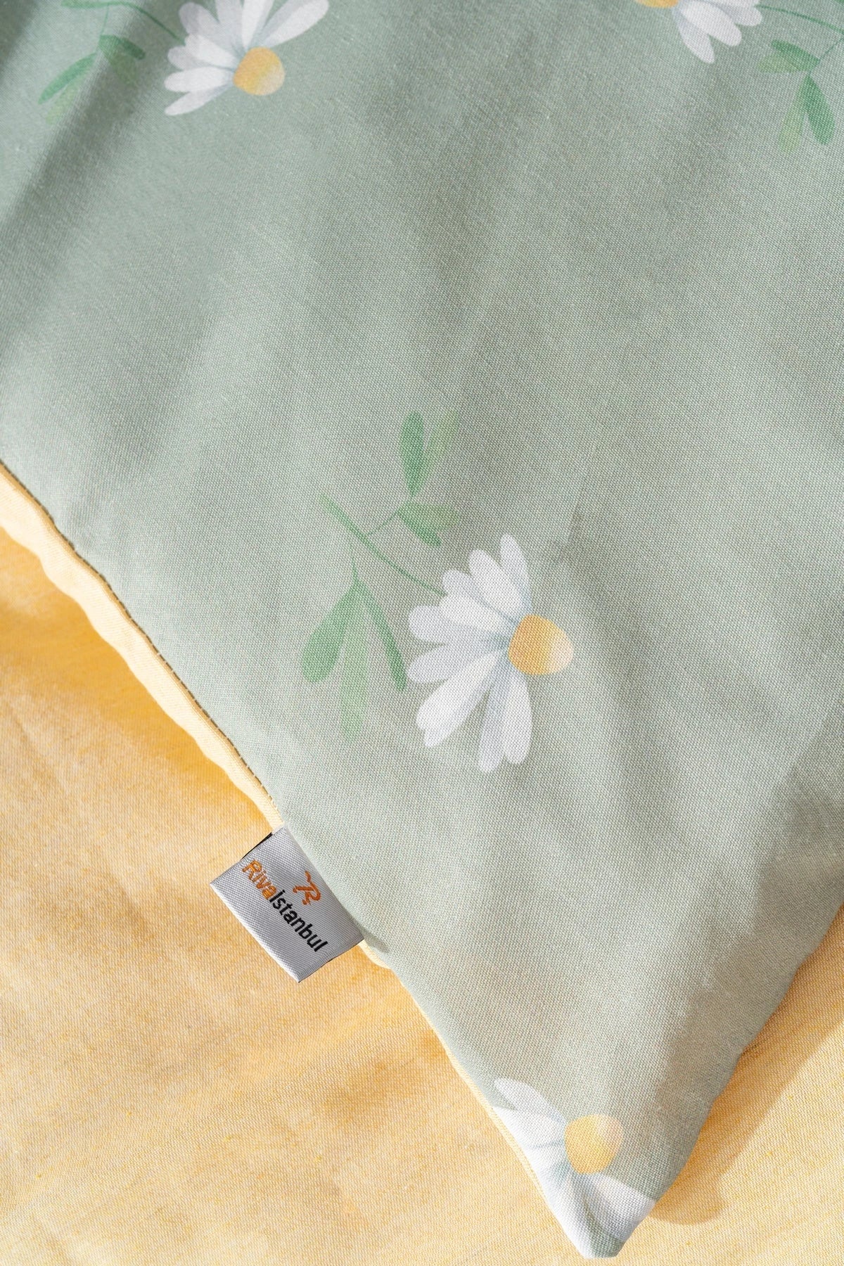 Bedding Set Green Daisies - Polycotton - 200x215 cm