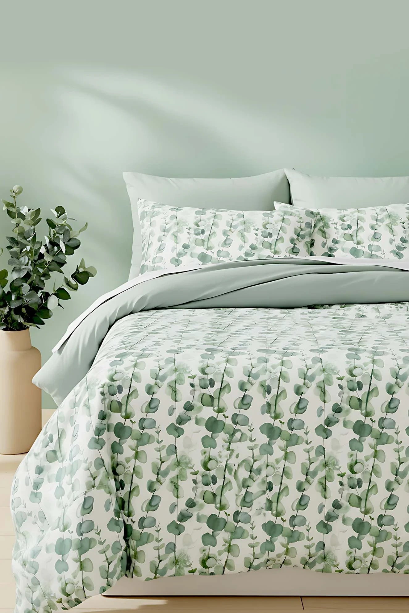 Bettwäsche-Set Eukalyptus - Polycotton - 200x215 cm