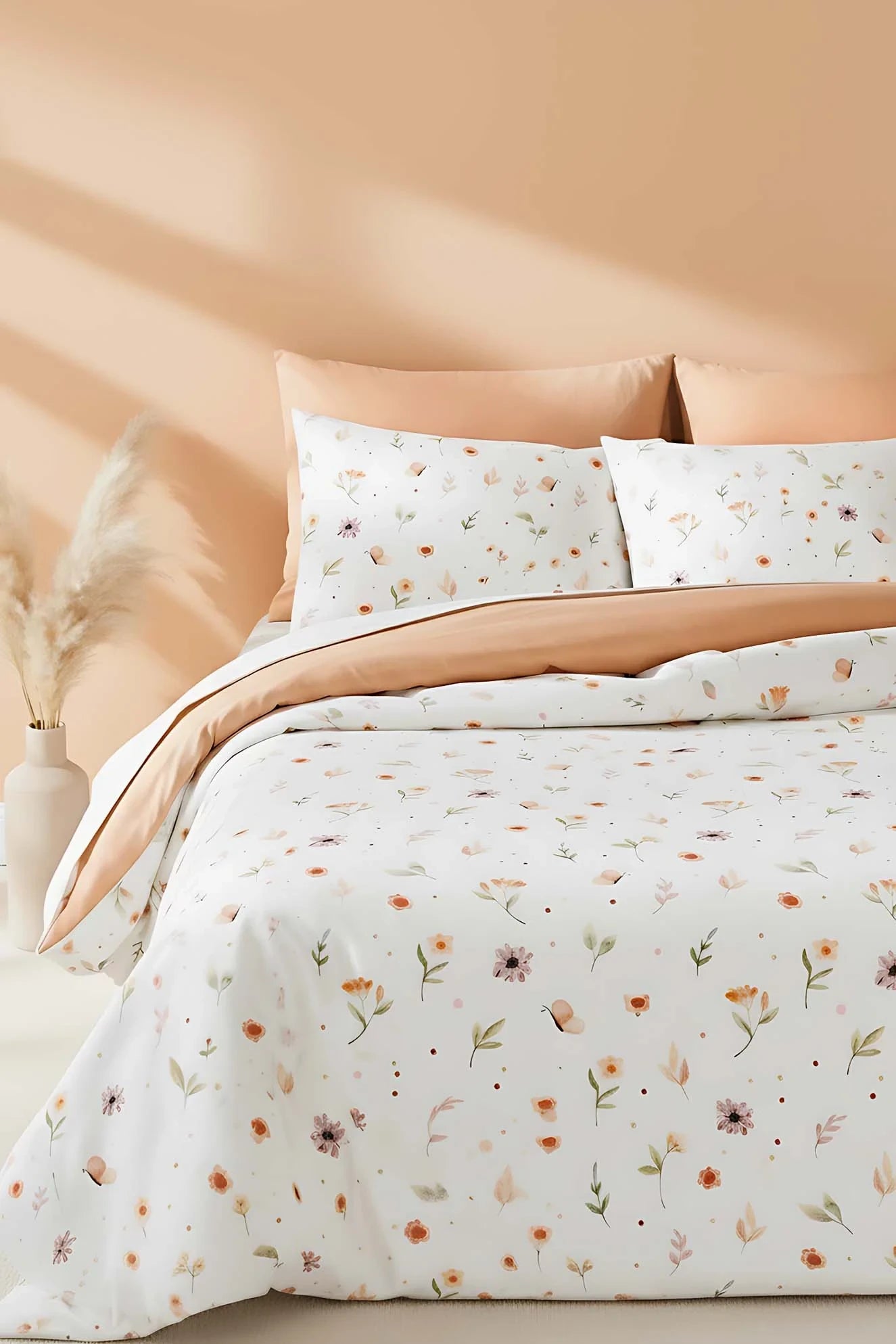 Bettwäsche-Set Soft Blumen - Polycotton - 200x215 cm