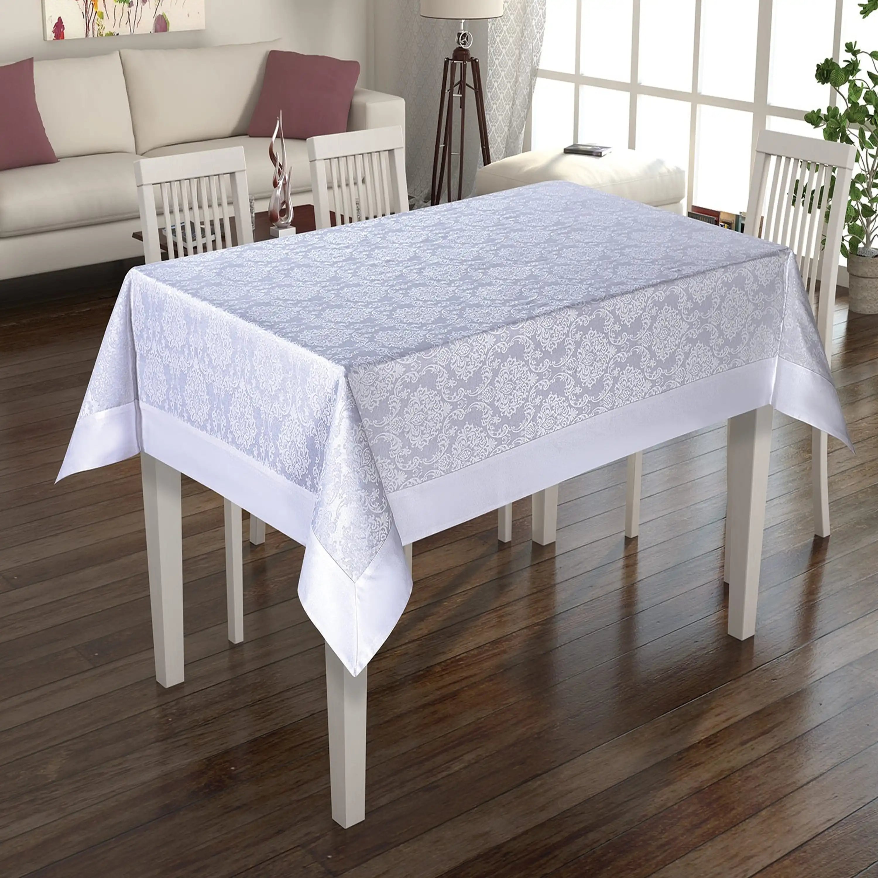 Neocotton Jacquard Tischdecke Weiß - 160x220 cm