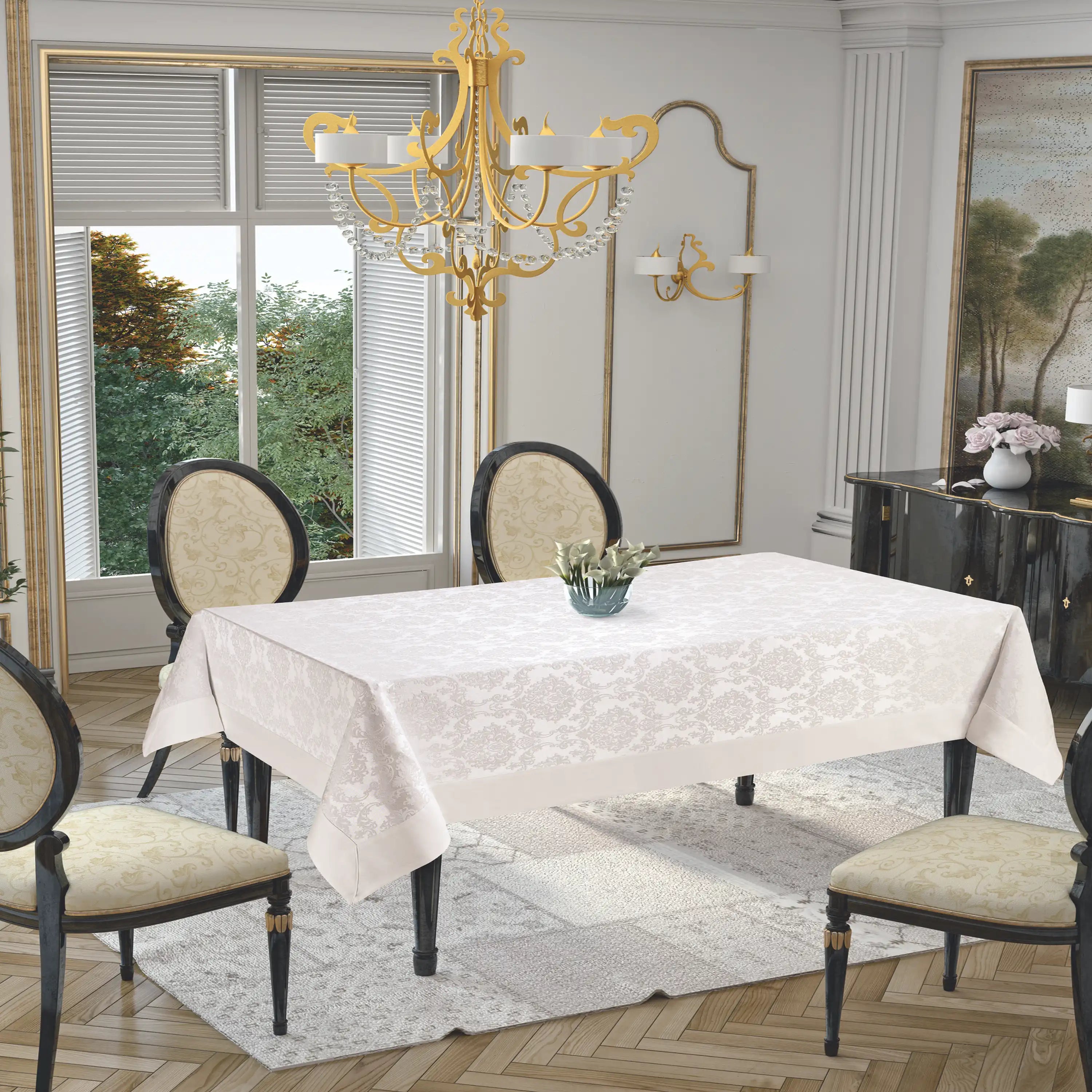 Neocotton Jacquard Tischdecke Creme - 160x220 cm