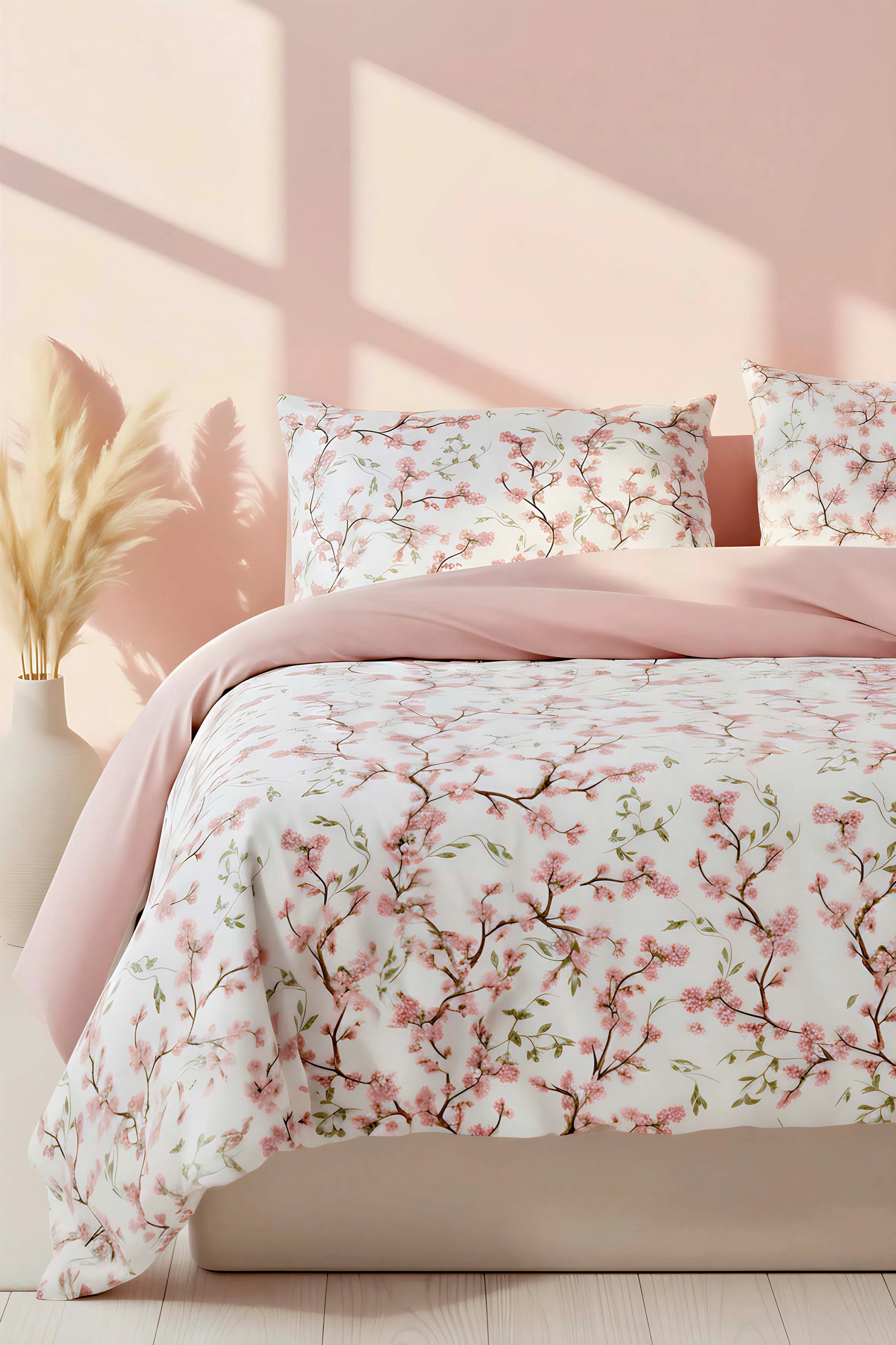 Sakura Sommer-Bettwäsche-Set für Doppelbetten aus Baumwolle