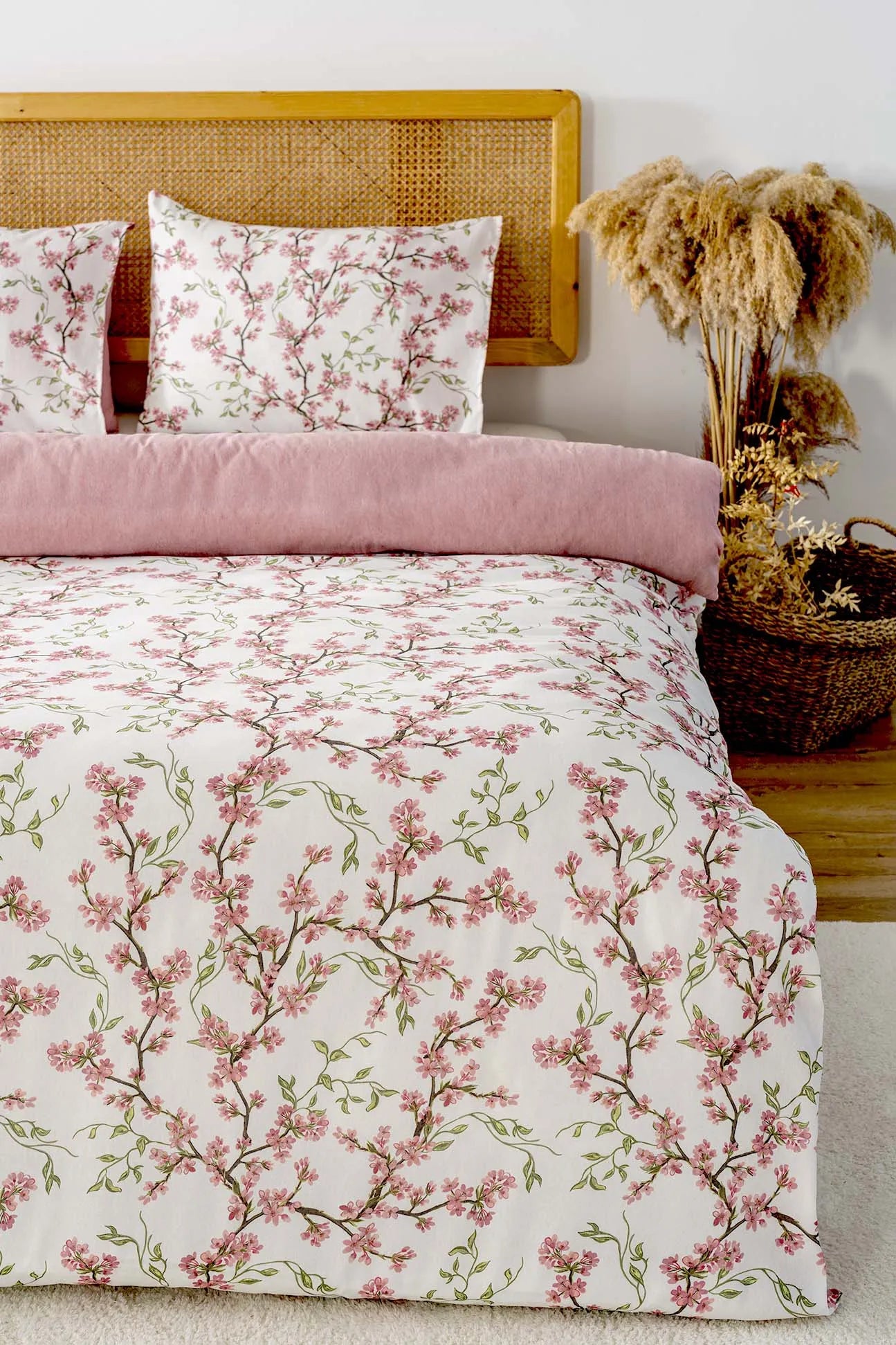 Sakura Sommer-Bettwäsche-Set für Doppelbetten aus Baumwolle