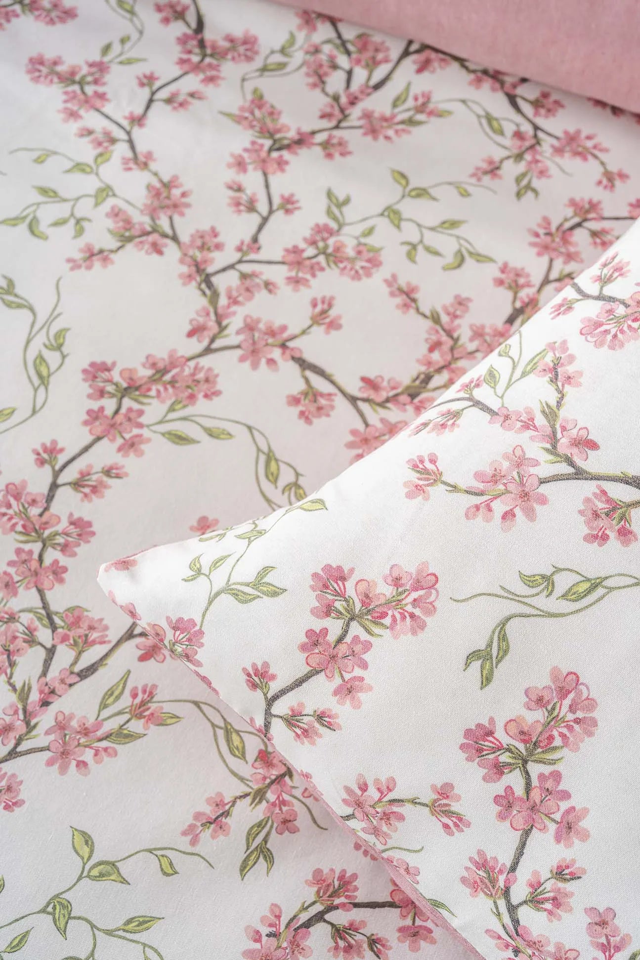 Sakura Sommer-Bettwäsche-Set für Doppelbetten aus Baumwolle