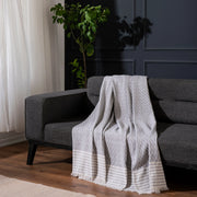 Multifunktionale Sofadecke Grau aus recycelter Baumwolle - 170x210 cm