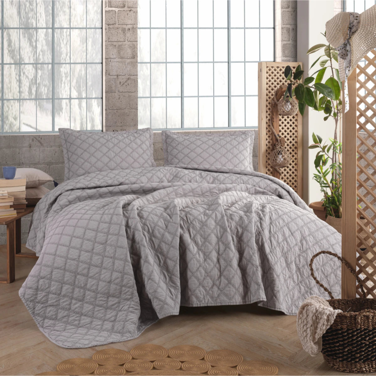 Vision Bed Cover Set 100% Baumwolle beschichtet Textur
