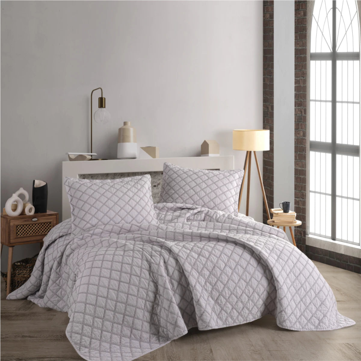 Vision Bed Cover Set 100% Baumwolle beschichtet Textur